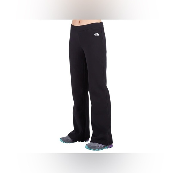 Women’s THE NORTH FACE TKA100 black flare fleece pants size medium - Picture 1 of 16